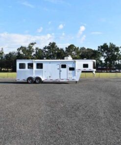 2015 Exiss 7308LQ 3 Horse Trailer with 8' Short Wall