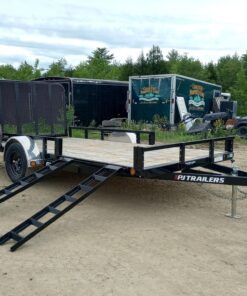 2024 PJ Trailers 7x14 Powder Coated Open Utility w/Rear Ramp Gate, ATV Side Loading Ramps